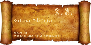Kulina Mária névjegykártya