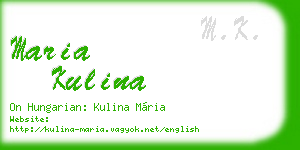 maria kulina business card