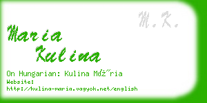 maria kulina business card